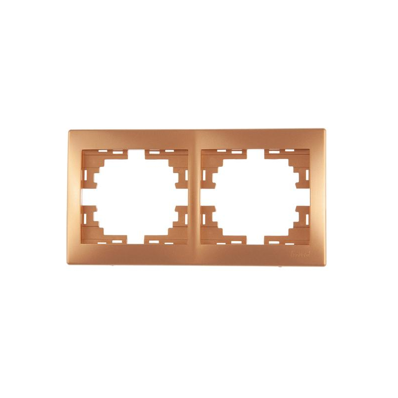 Рамка 2-м Мира горизонт. метал. зол. LEZARD 701-1300-147