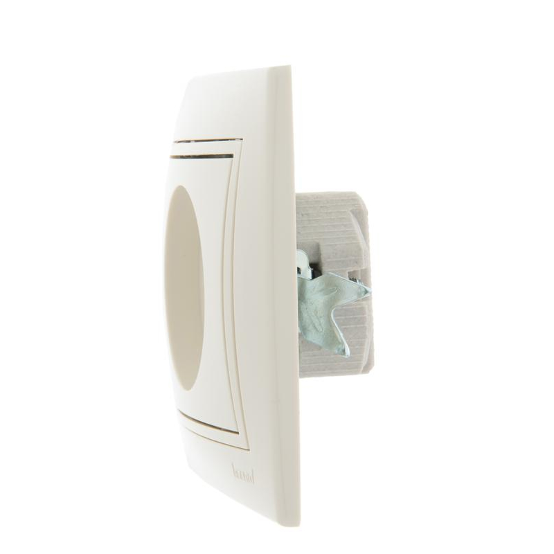 Розетка 1-м СП Мира 16А IP20 без заземл. со вставкой керамика крем. LEZARD 701-0303-121