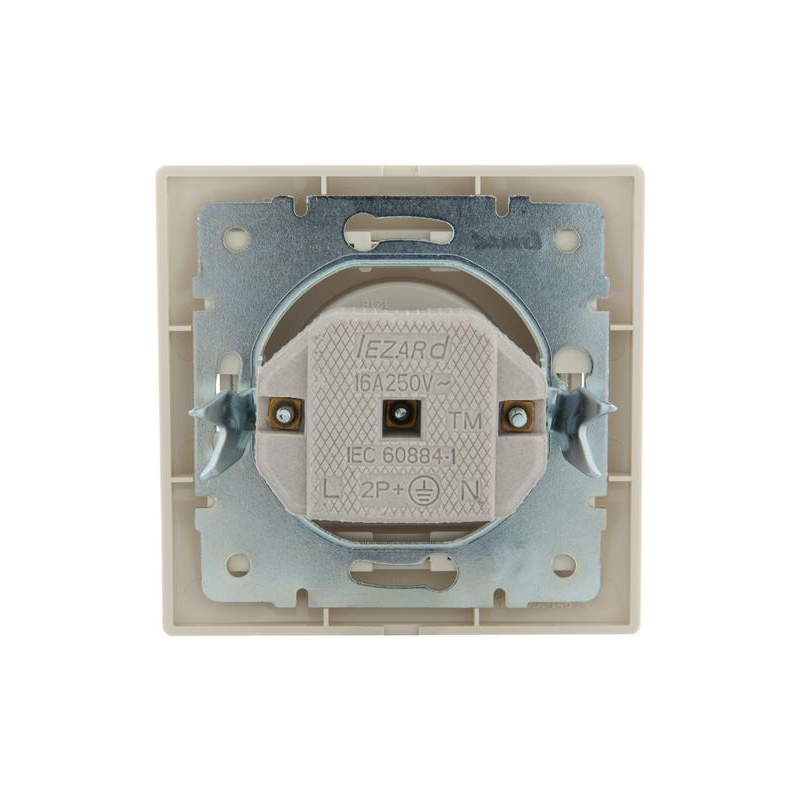 Розетка 1-м СП Мира 16А IP20 без заземл. со вставкой керамика крем. LEZARD 701-0303-121