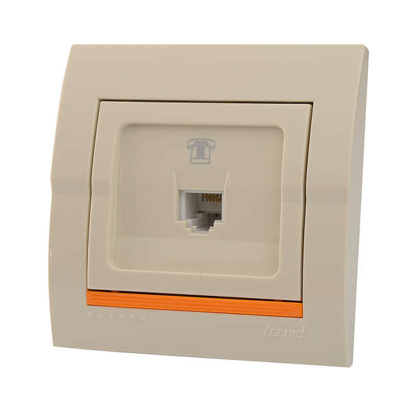 Розетка телефонная RJ11 1-м СП Дери 16А IP20 евро стандарт крем. LEZARD 702-0303-137 Розетка телефонная RJ11 1-м СП Дери 16А IP20 евро стандарт крем. LEZARD 702-0303-137