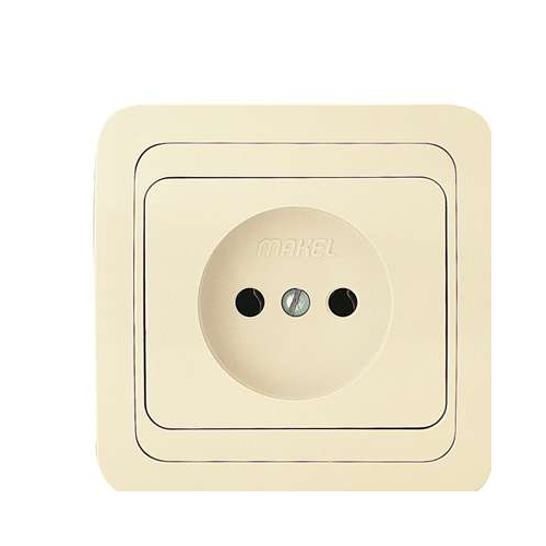 Розетка 1-м СП Mimoza 16А IP20 без заземл. крем./крем. Makel 25022