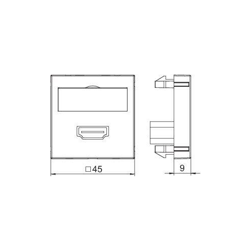 Рамка Modul45 мультимедийная HDMI MTG-HD F RW1 OBO 6104826