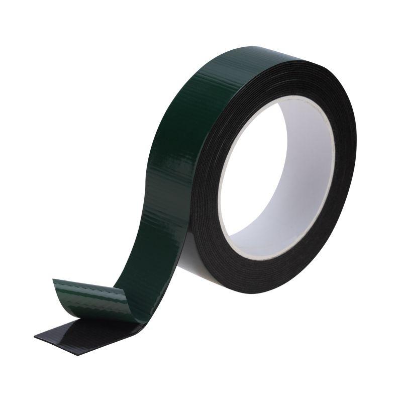 Скотч двухстор. 30ммх5м зел. на черной основе Rexant 09-6130