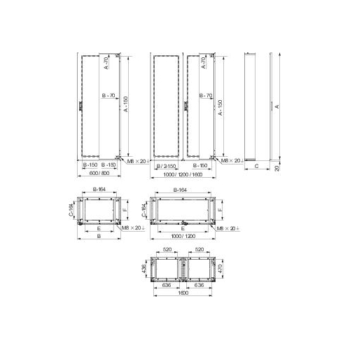 Шкаф Smх 304L нерж. сталь 1600х800х400 SchE NSYSMX16840