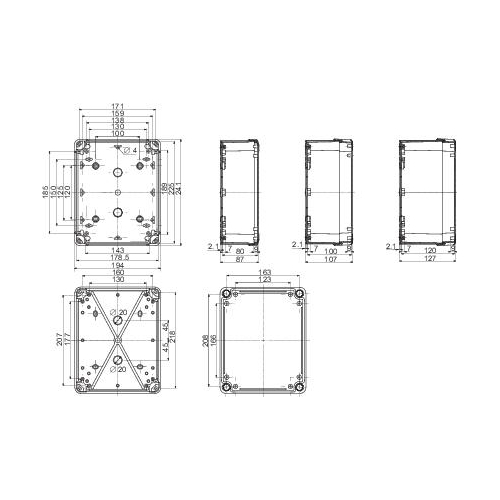 Коробка пласт. 241х192х87 Abs SchE NSYTBS24198