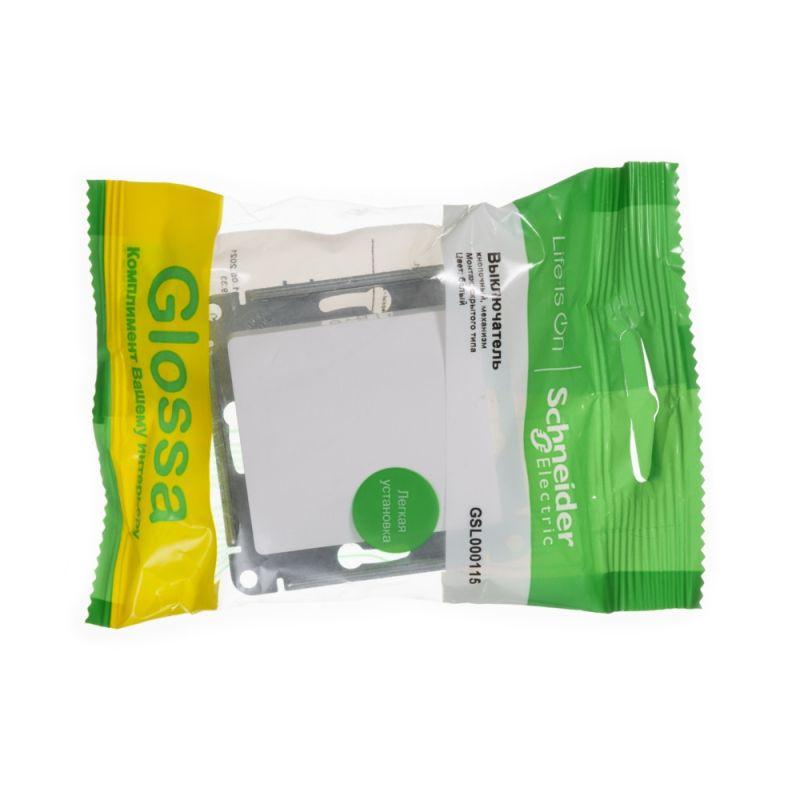 Механизм кнопки нажимного 1-кл. СП Glossa 10А IP20 (сх. 1) 10AX бел. SchE GSL000115