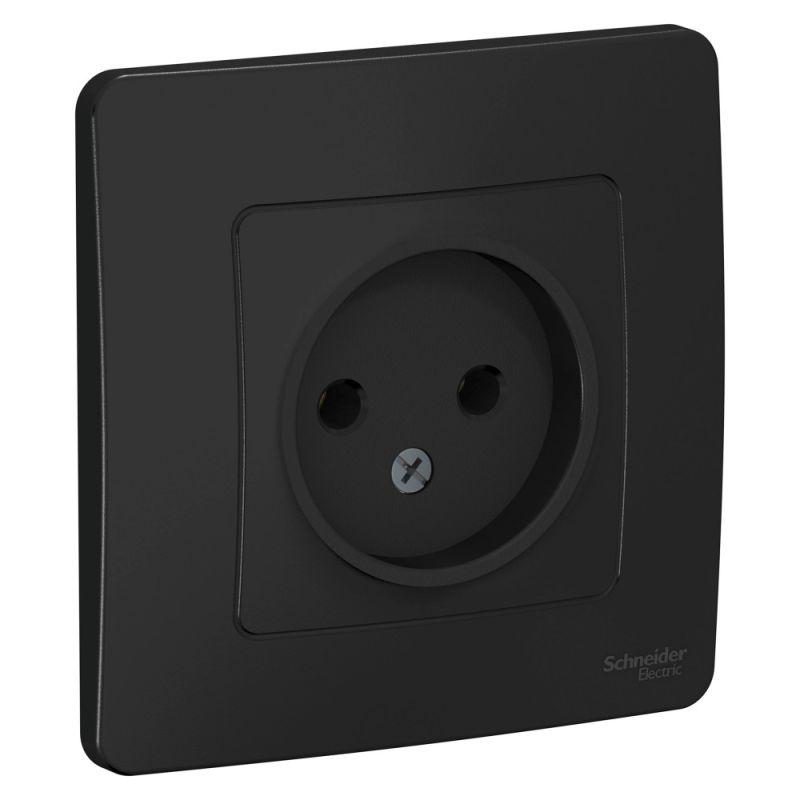 Розетка 1-м СП Blanca 16А IP20 250В без заземл. без защ. шторок антрацит SchE BLNRS000016
