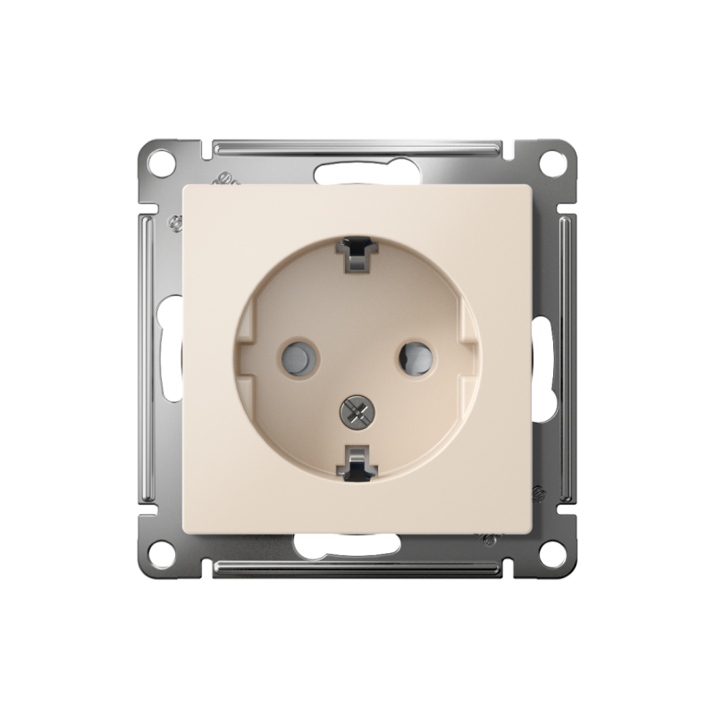 Механизм розетки 1-м СП AtlasDesign 16А IP20 с заземл. защ. шторки беж. SchE ATN000245