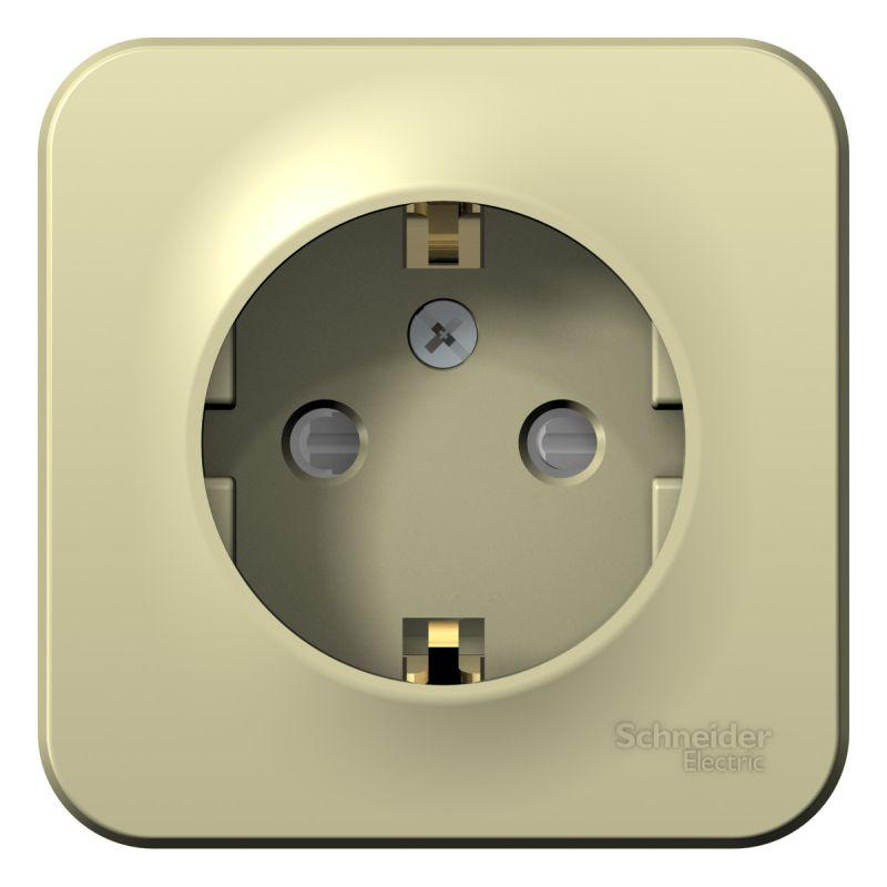 Розетка 1-м ОП Blanca 16А IP20 250В с заземл. защ. шторки с изолир. пластиной беж. SchE BLNRA011117