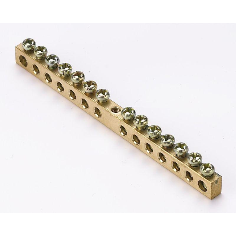 Нулевая шина 14 гр., крепление по центру, сечение 6x9 мм, дл. 109 мм, 100А ШН-101