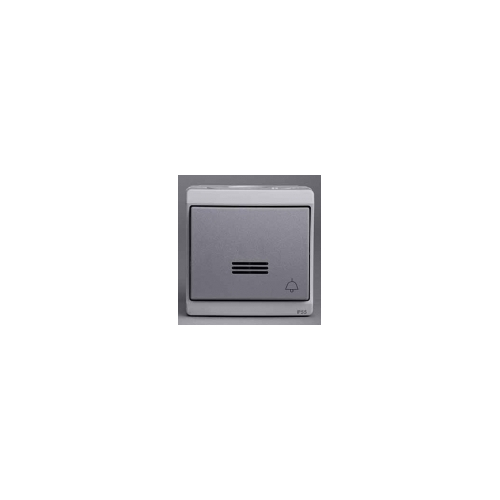 Кнопочный вык-ль с подсветкой с символом "звонок", 0/у, серый, в сборе IP55