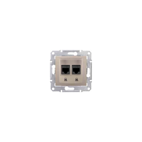 SEDNA РОЗЕТКА КОМПЬЮТЕРНАЯ RJ45, двойная, кат. 6, неэкр. UTP, ТИТАН