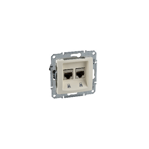 SEDNA РОЗЕТКА КОМПЬЮТЕРНАЯ RJ45, двойная,STP, БЕЖЕВЫЙ