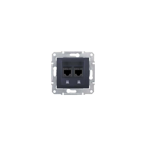 SEDNA РОЗЕТКА КОМПЬЮТЕРНАЯ RJ45, двойная, кат. 6, экр. STP, ГРАФИТ