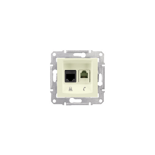 РОЗЕТКА RJ11+RJ45, КАТ 6 ЭКРАН STP, БЕЖ