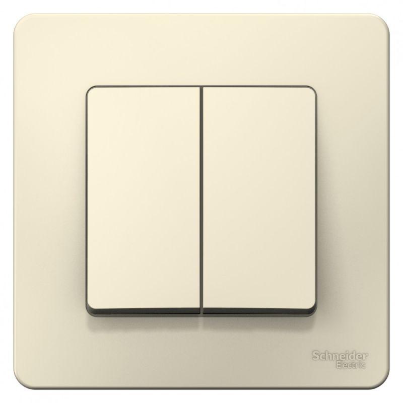 Выключатель 2-клавишный СП Blanca 6А IP20 250В молочный