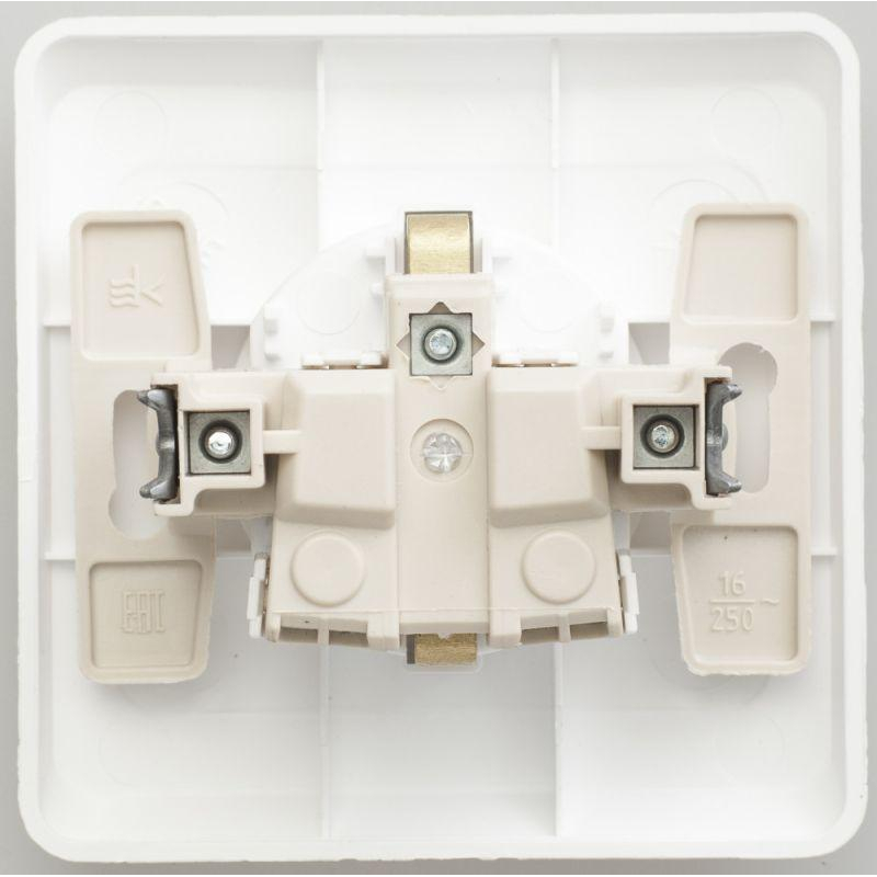 Розетка 1-местная СП Этюд 16А IP20 250В с заземлением защитные шторки белый