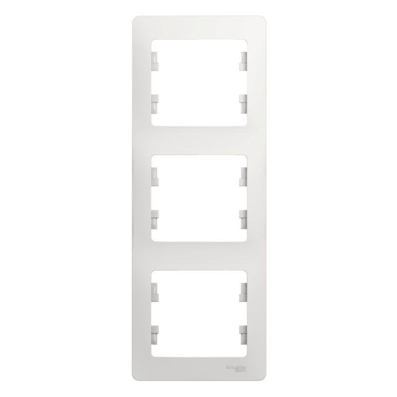 Рамка 3-м Glossa верт. бел. SchE GSL000107