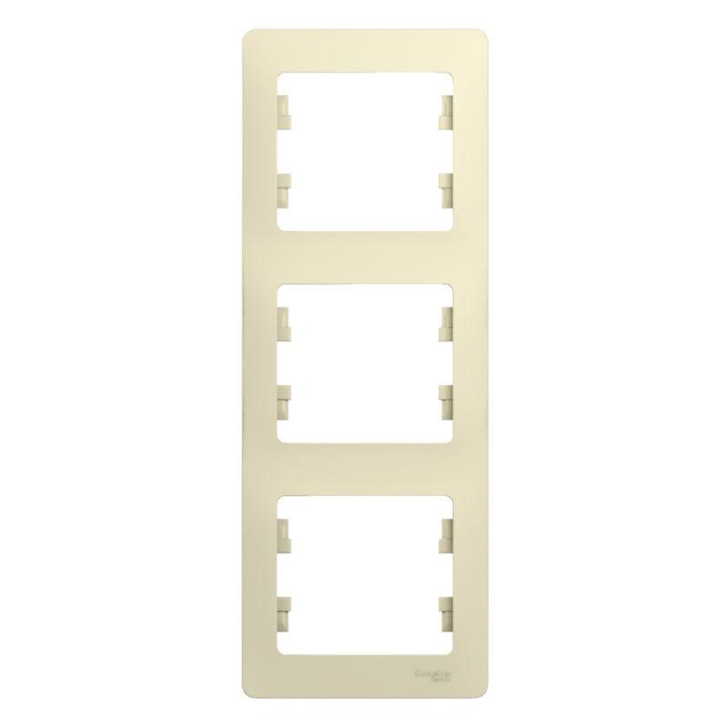 Рамка 3-м Glossa верт. беж. SchE GSL000207