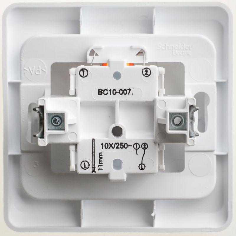 Переключатель 1-кл. СП Этюд 10А IP20 с подсветкой бел. SchE BC10-007B