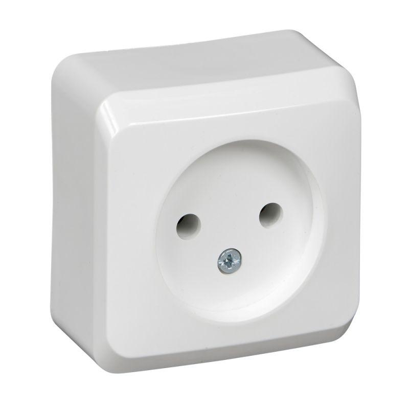 Розетка 1-м ОП Этюд 16А IP20 без заземл. без защ. шторок бел. SchE PA16-001B
