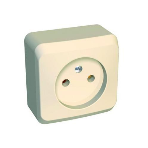 Розетка 1-м ОП Этюд 16А IP20 без заземл. без защ. шторок крем. SchE PA16-001K