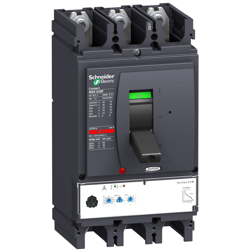 Выключатель автоматический 3п 3т 500А NSX630F Micrologic 2.3M SchE LV432975