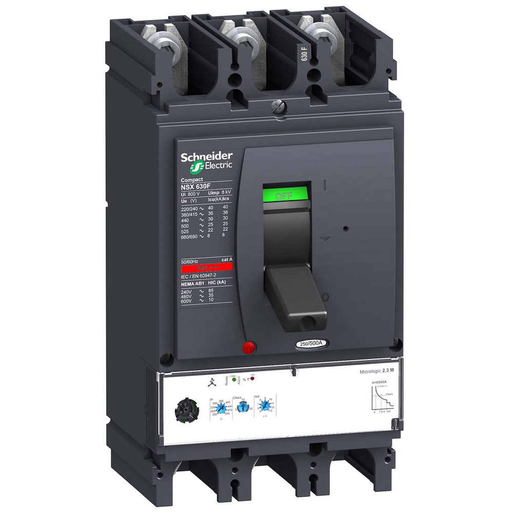 Выключатель автоматический 3п 3т 500А NSX630F Micrologic 2.3M SchE LV432975