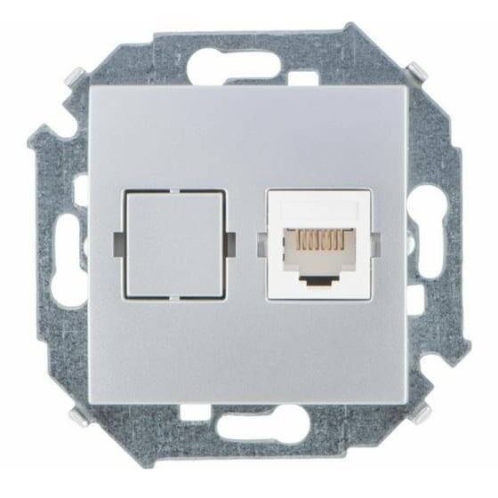 SIMON 1591598033 (Розетка компьютерная RJ45 кат.5е, алюминий)