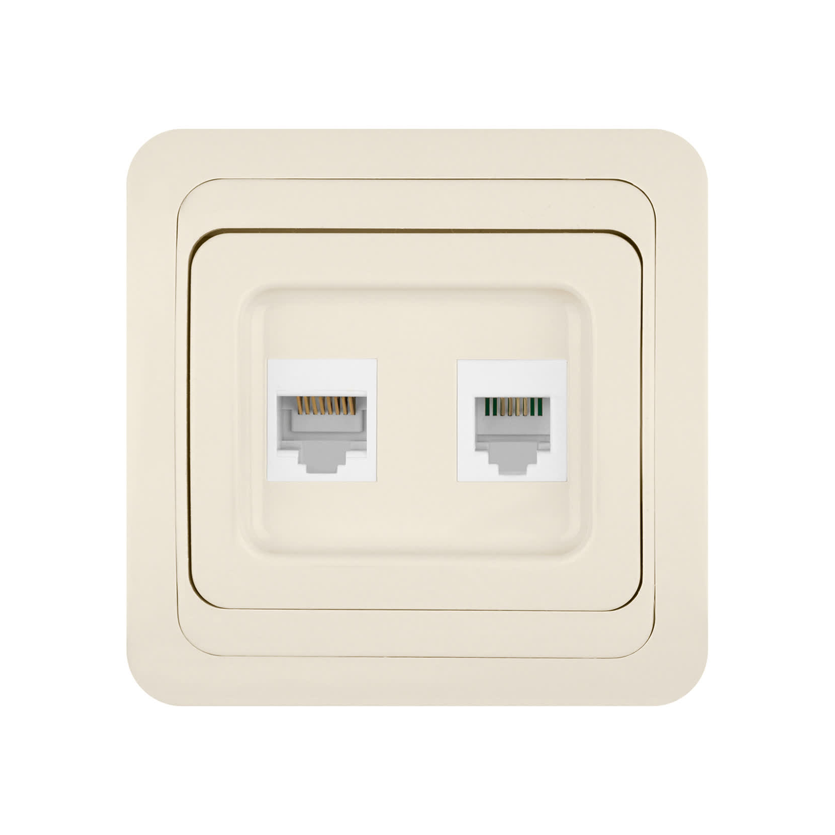 Розетка компьютерная RJ-45 + TФ (RJ-11) сл. кость "Валдай" TDM