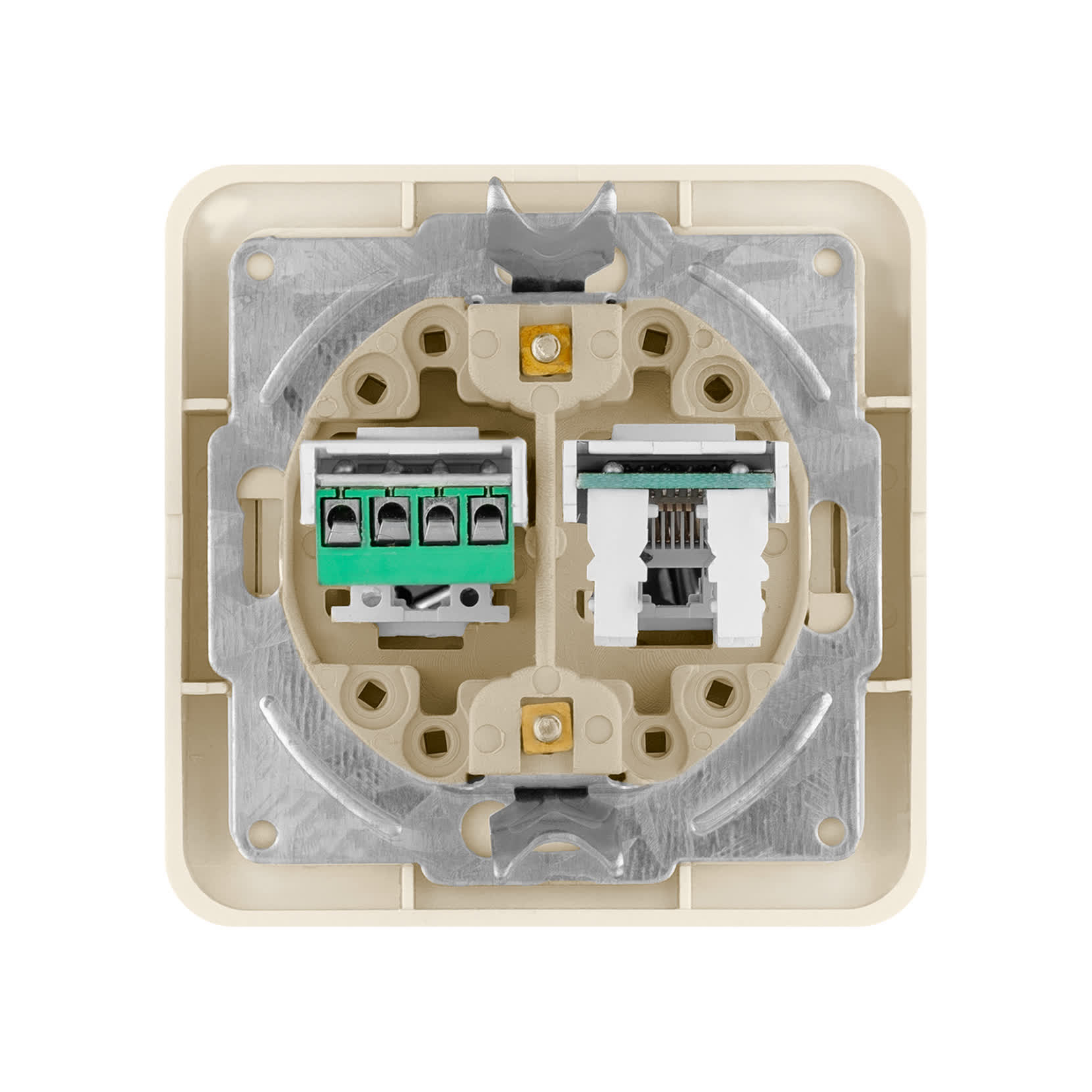 Розетка компьютерная RJ-45 + TФ (RJ-11) сл. кость "Валдай" TDM