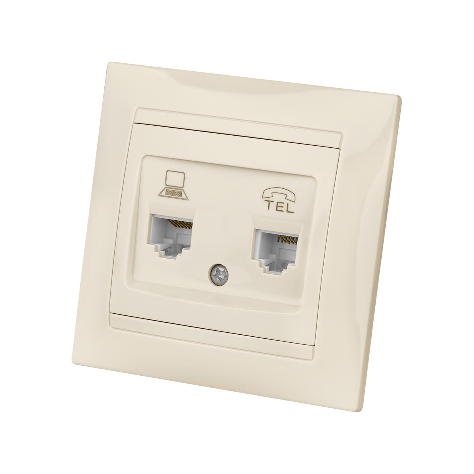 Розетка телефонная RJ11 + компьютерная RJ45 сл. кость "Лама" TDM
