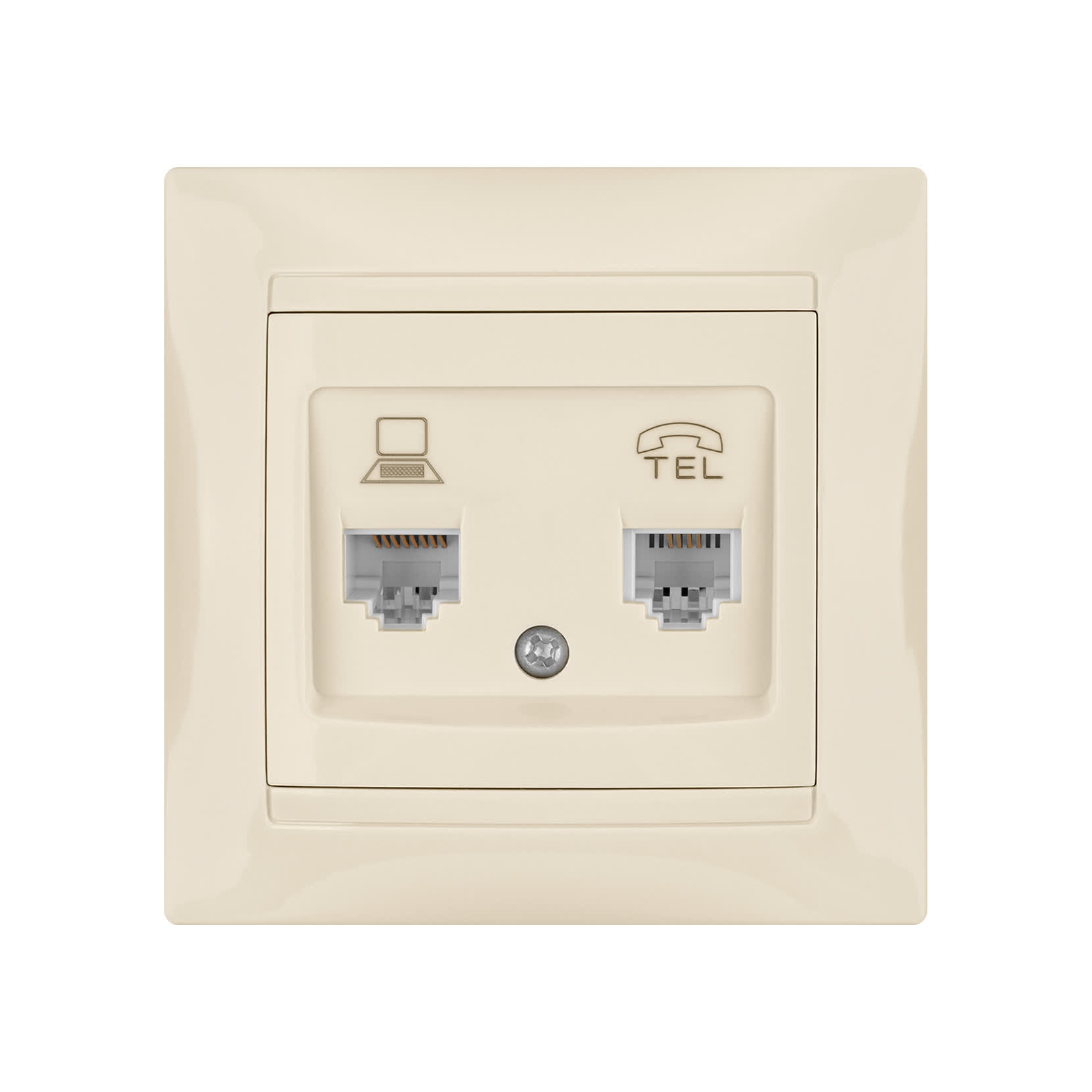 Розетка телефонная RJ11 + компьютерная RJ45 сл. кость "Лама" TDM