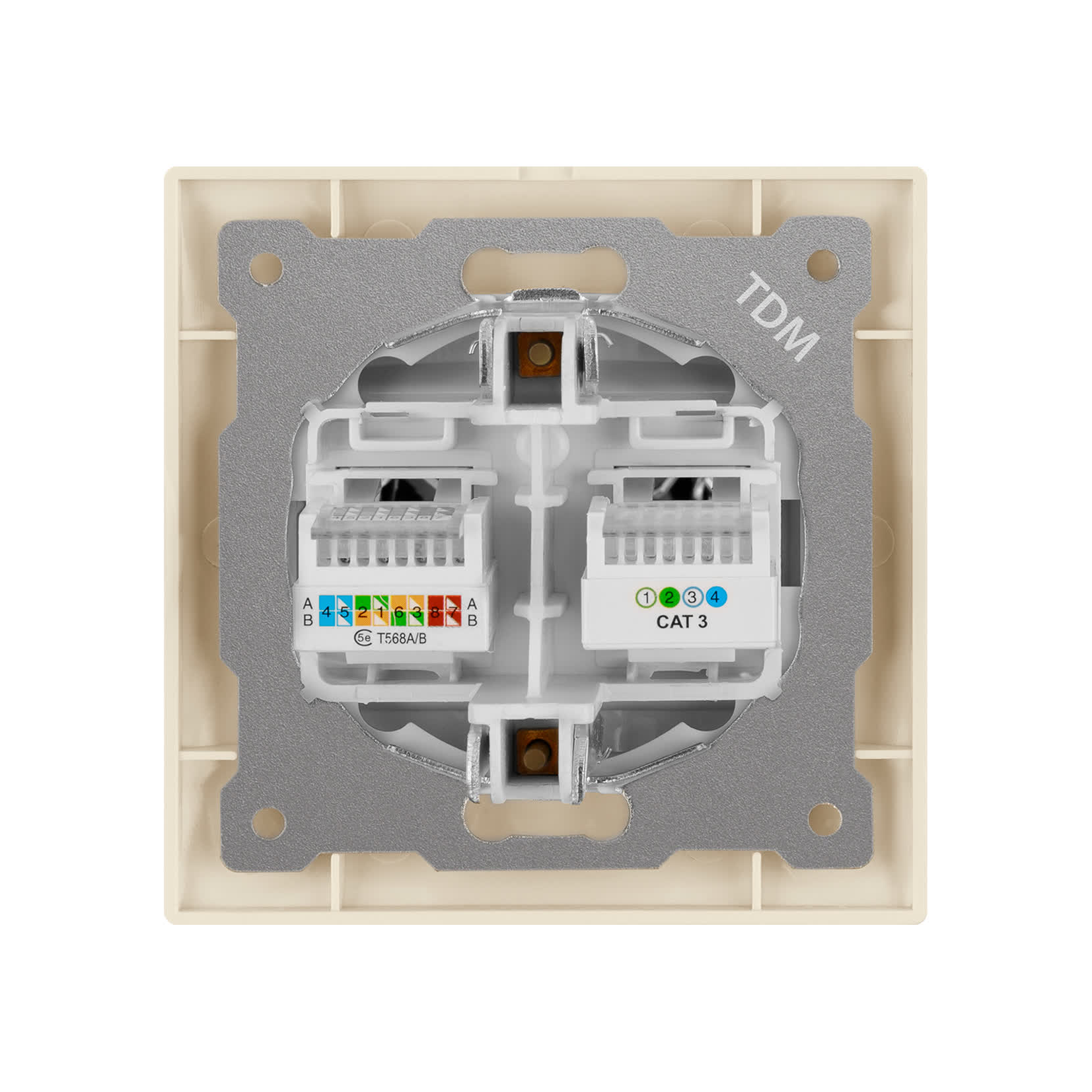 Розетка телефонная RJ11 + компьютерная RJ45 сл. кость "Лама" TDM