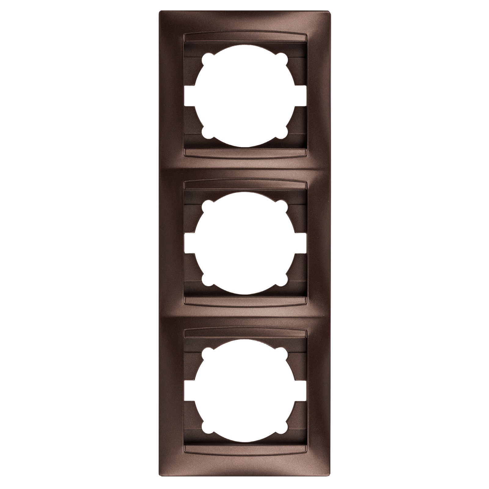 Рамка 3-х постовая вертикальная шоколад "Лама" TDM