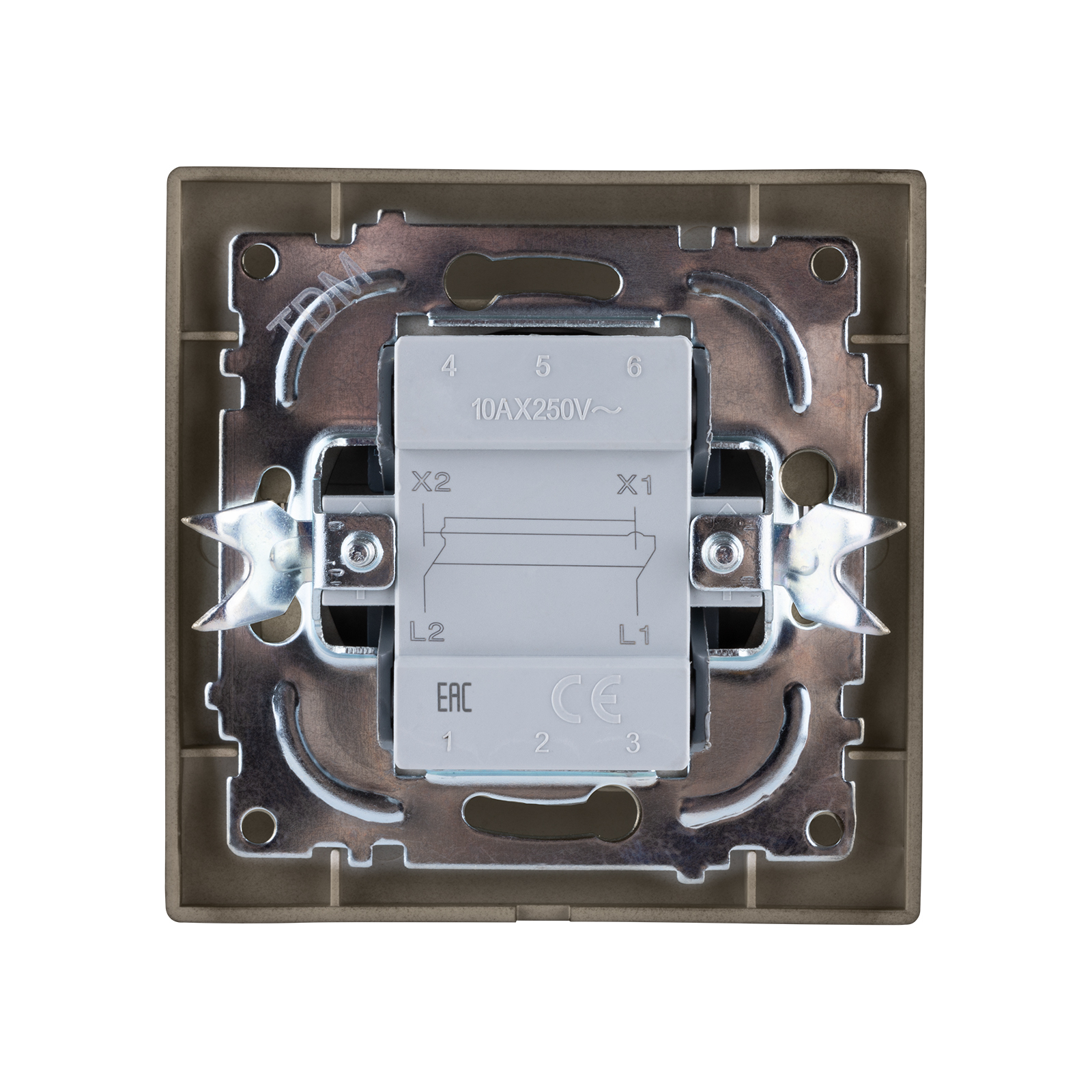 Перекрестный выключатель 1-кл. 10А бронза "Лама" TDM
