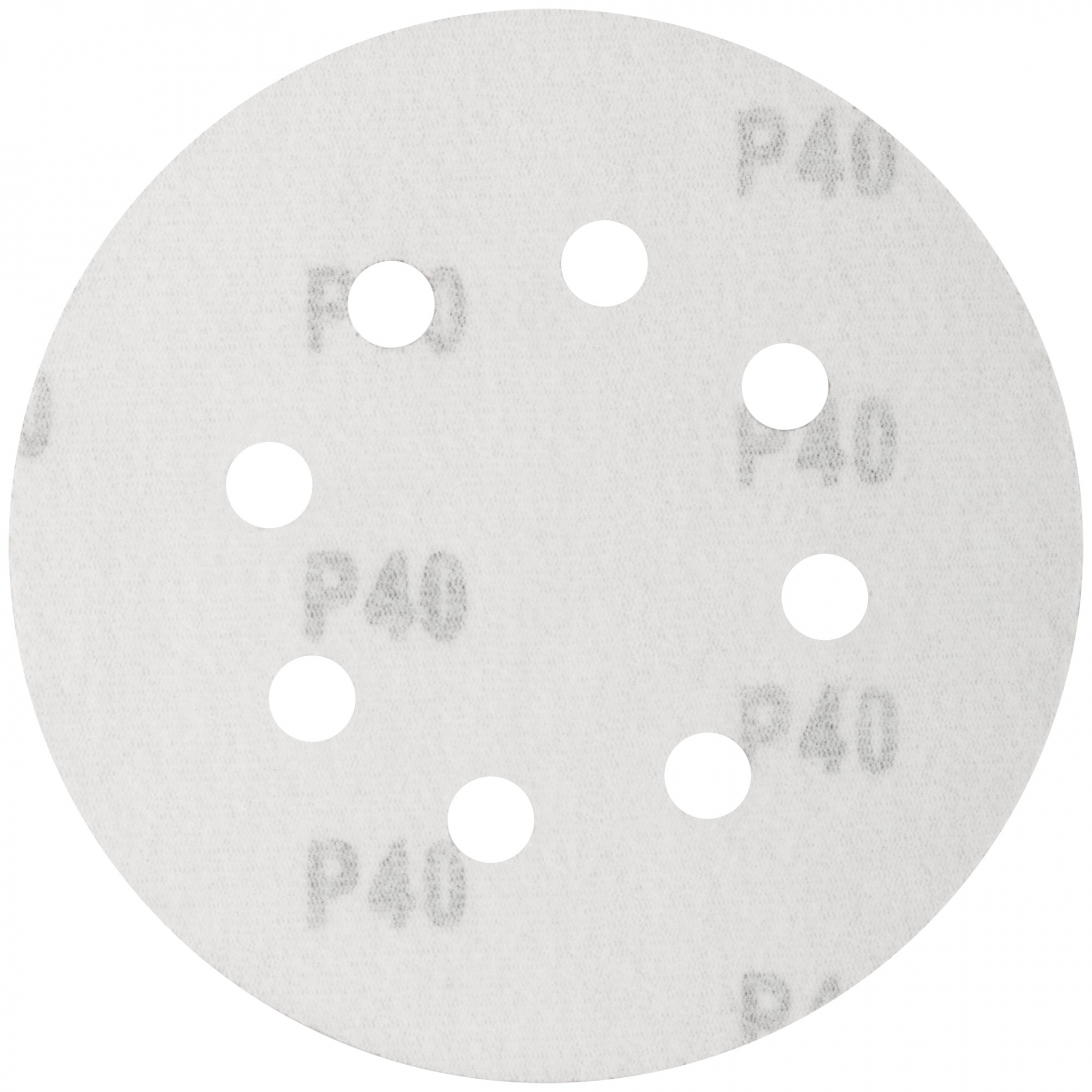 Круги шлифовальные с отверстиями (липучка), алюминий-оксидные, 125 мм, 5 шт. Р 40