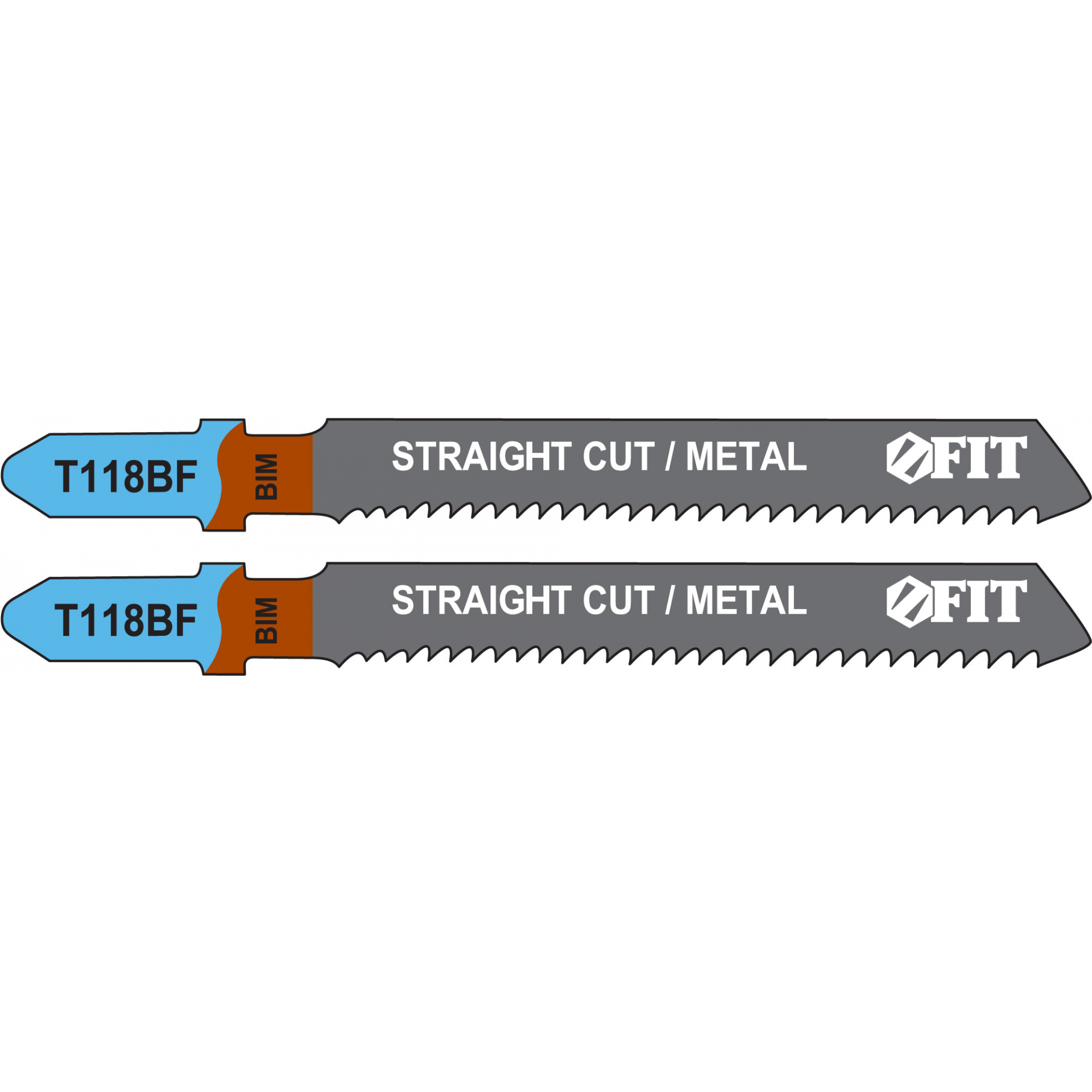 Полотна по металлу, Bimetal, фрезерованные, волнистые зубья, 76/51/2 мм (T118BF), 2 шт.