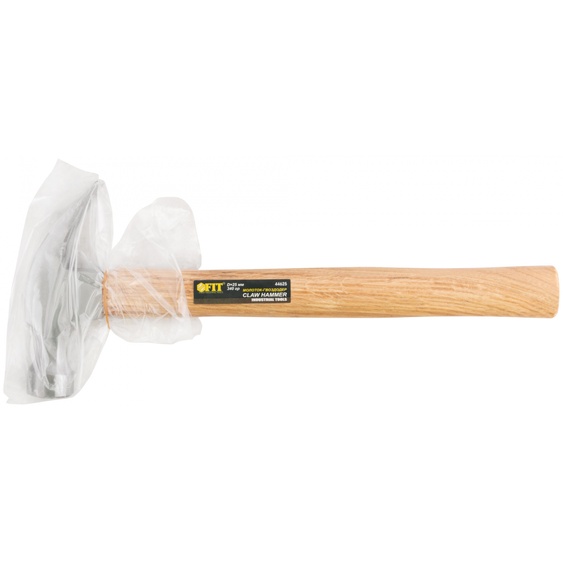 Молоток-гвоздодер, деревянная ручка 25 мм, 340 гр.