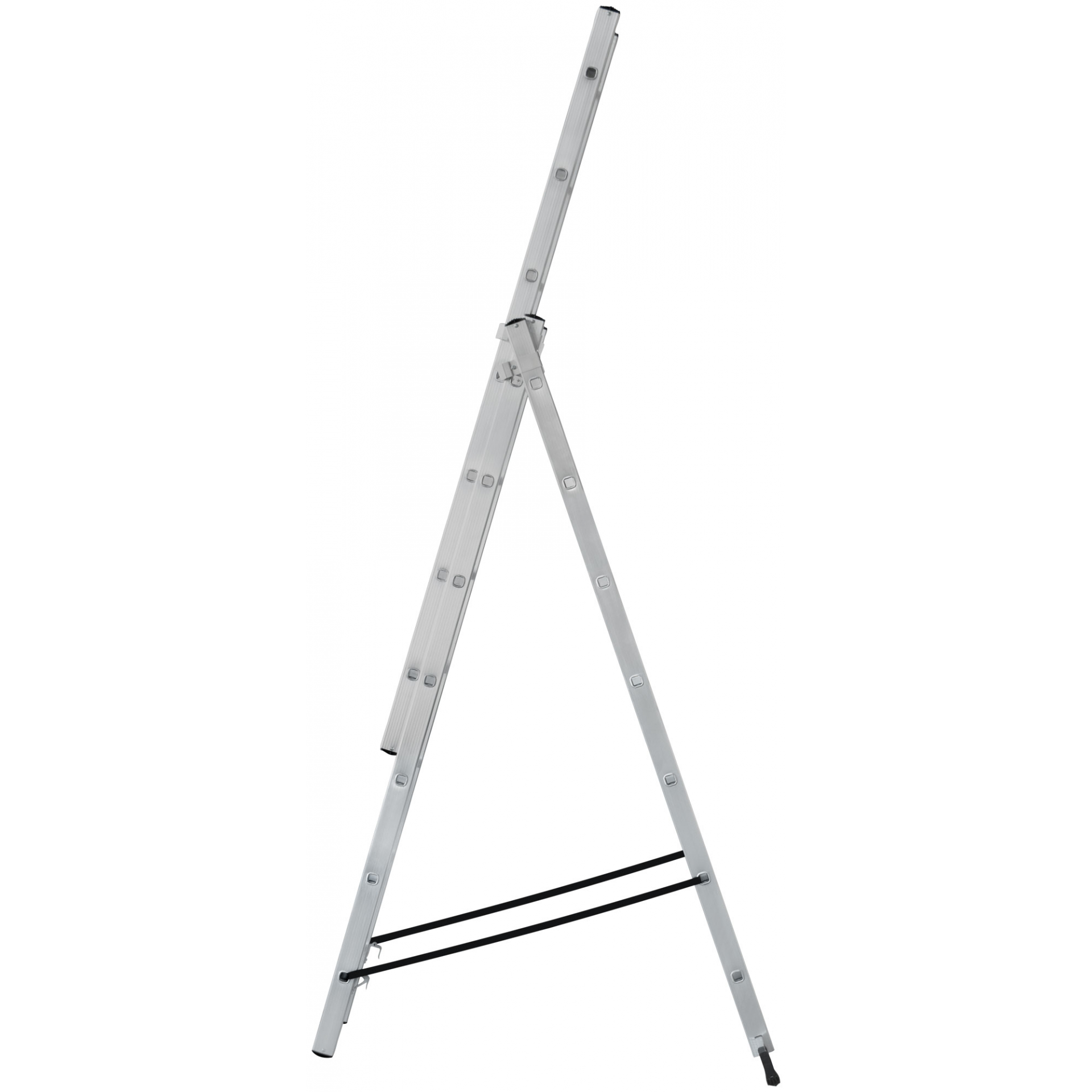 Лестница трехсекционная алюминиевая, 3 х 7 ступеней, H=202/316/426 см, вес 9,16 кг