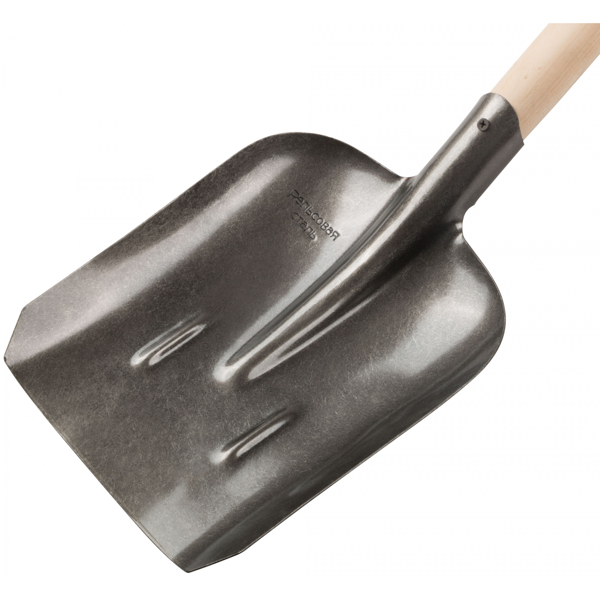 Лопата совковая, "рельсовая сталь", с деревянным черенком 235х350х1420 мм