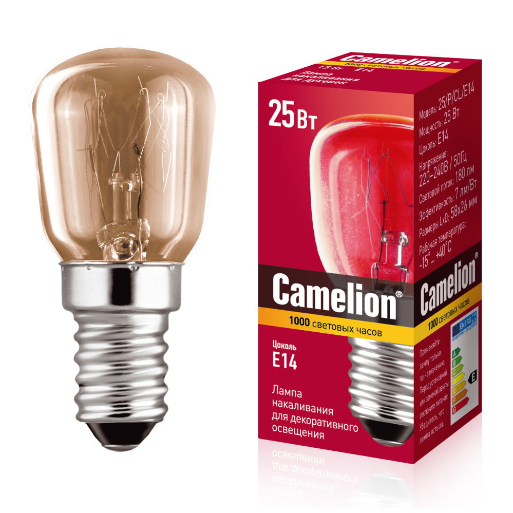 MIC Camelion 25/P/CL/E14 (Эл. лампа накаливания для холодильников и декор.подсветки)