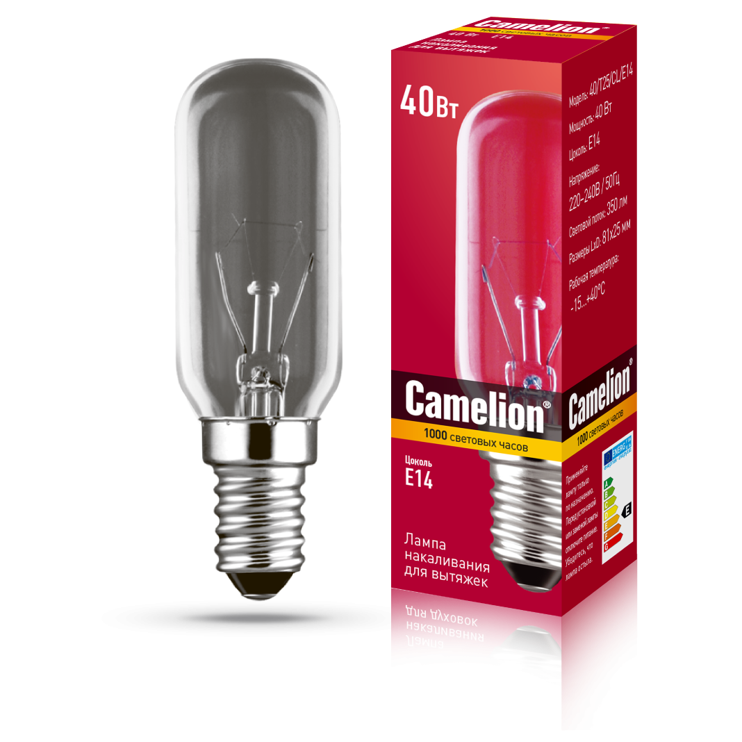 MIC Camelion 40/T25/CL/E14 (Эл.лампа накал.для вытяжек)