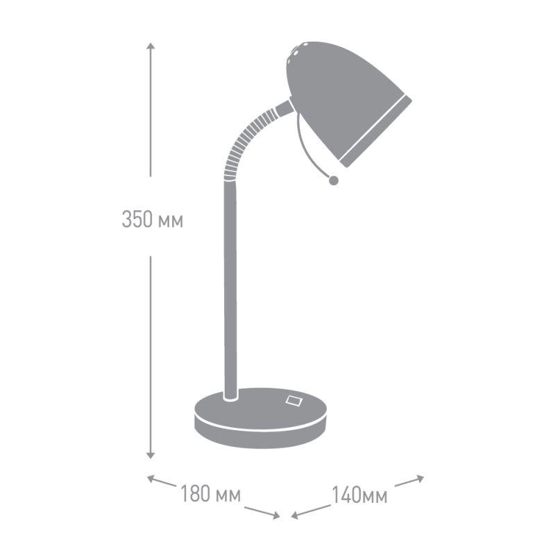 Camelion KD-308 C02 чёрный (Светильник настольный,230V 40W E27)