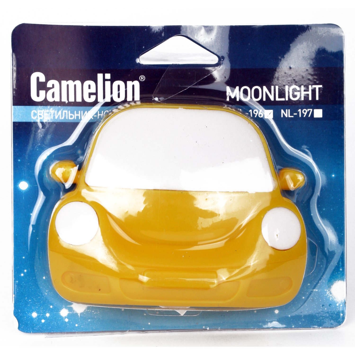 Camelion NL-196 "Машинка" желтая (LED ночник с выкл, 220V)