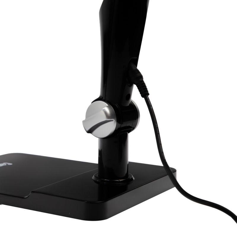 Camelion KD-831 C02 черн LED (Свет-к наст.10 Вт,230В, осн+струбц.,600 лм,сенс.рег.ярк и цвет.тем)