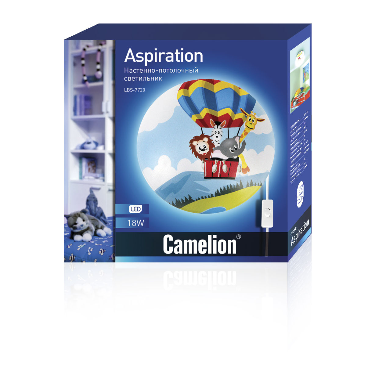 Camelion LBS-7720 (LED свет-к "Друзья", 18Вт, 4500К, провод с выкл., 220В)
