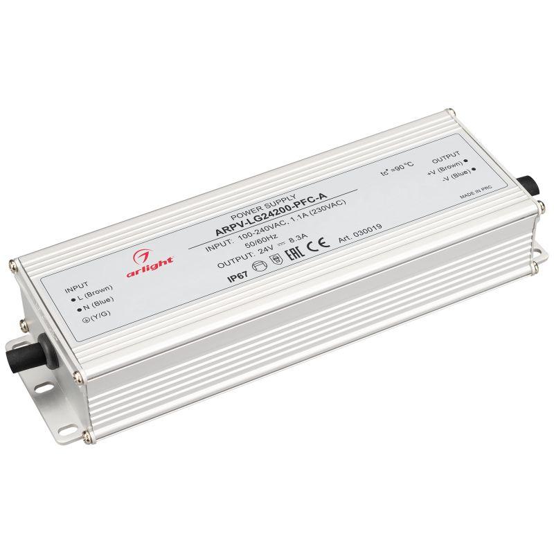 Блок питания ARPV-LG24200-PFC-A (24V, 8.3A, 200W) (ARL, IP67 Металл, 5 лет) (030019)