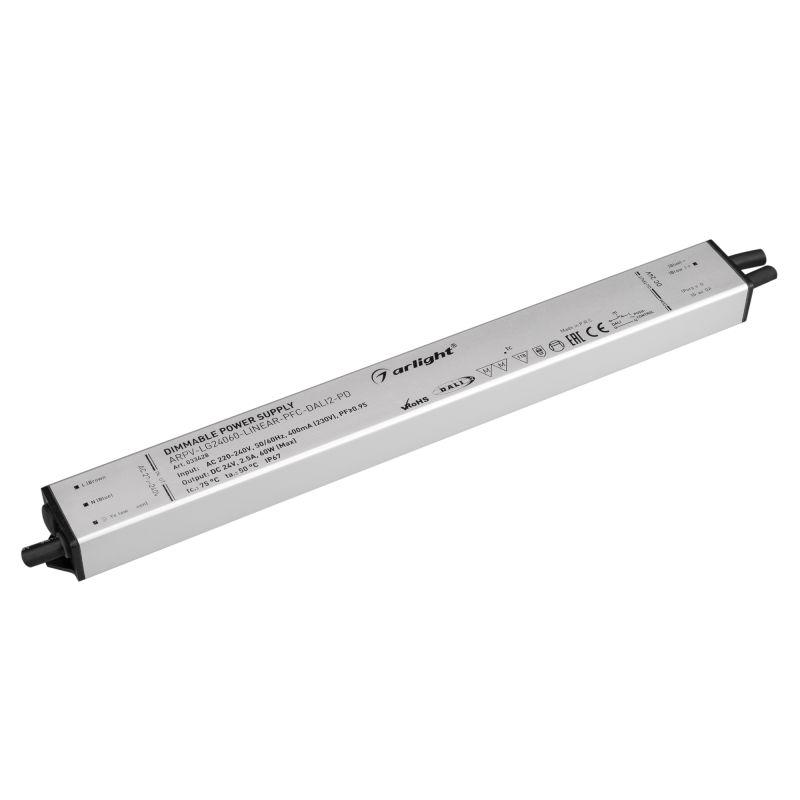 Блок питания ARPV-LG24060-LINEAR-PFC-DALI2-PD (24V, 2.5A, 60W) (Arlight, IP67 Металл, 5 лет) (033428)