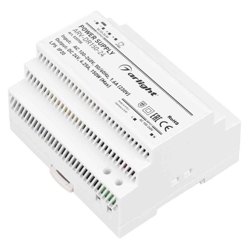 Блок питания ARV-DR150-24 (24V, 6.25A, 150W) (Arlight, IP20 DIN-рейка) (035700)